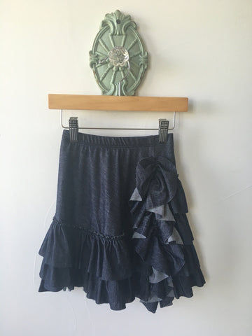 Bustle Skirt- Knit Denim