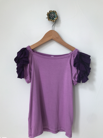 Copy of Ruffled Shoulder Top- Purple