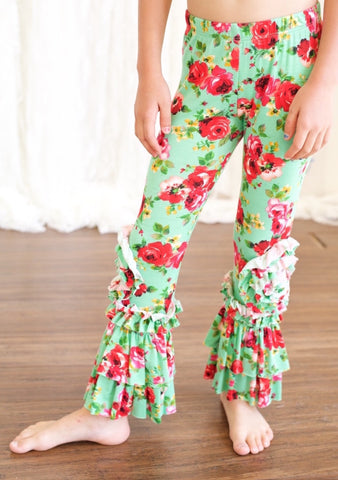 Peony Legging-Mint Floral